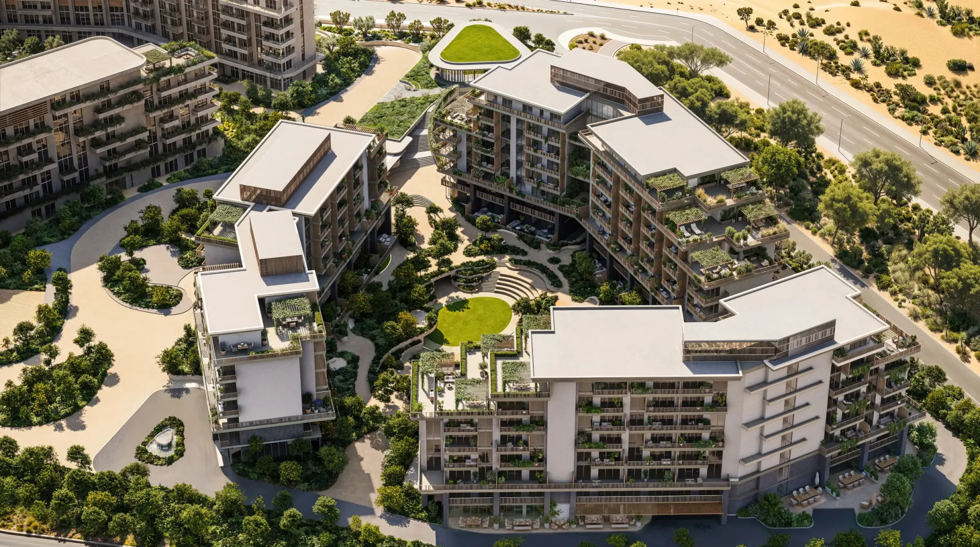Arancia Yards by BEYOND, aerial view, Dubai (official BEYOND render)