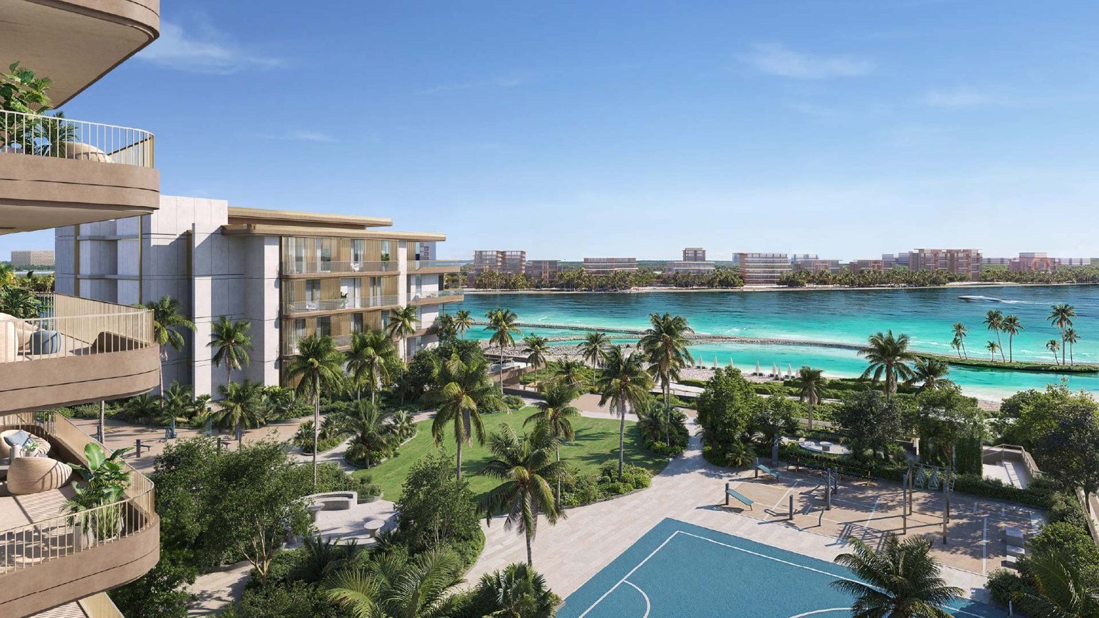 Bay Grove Residences podium and pools