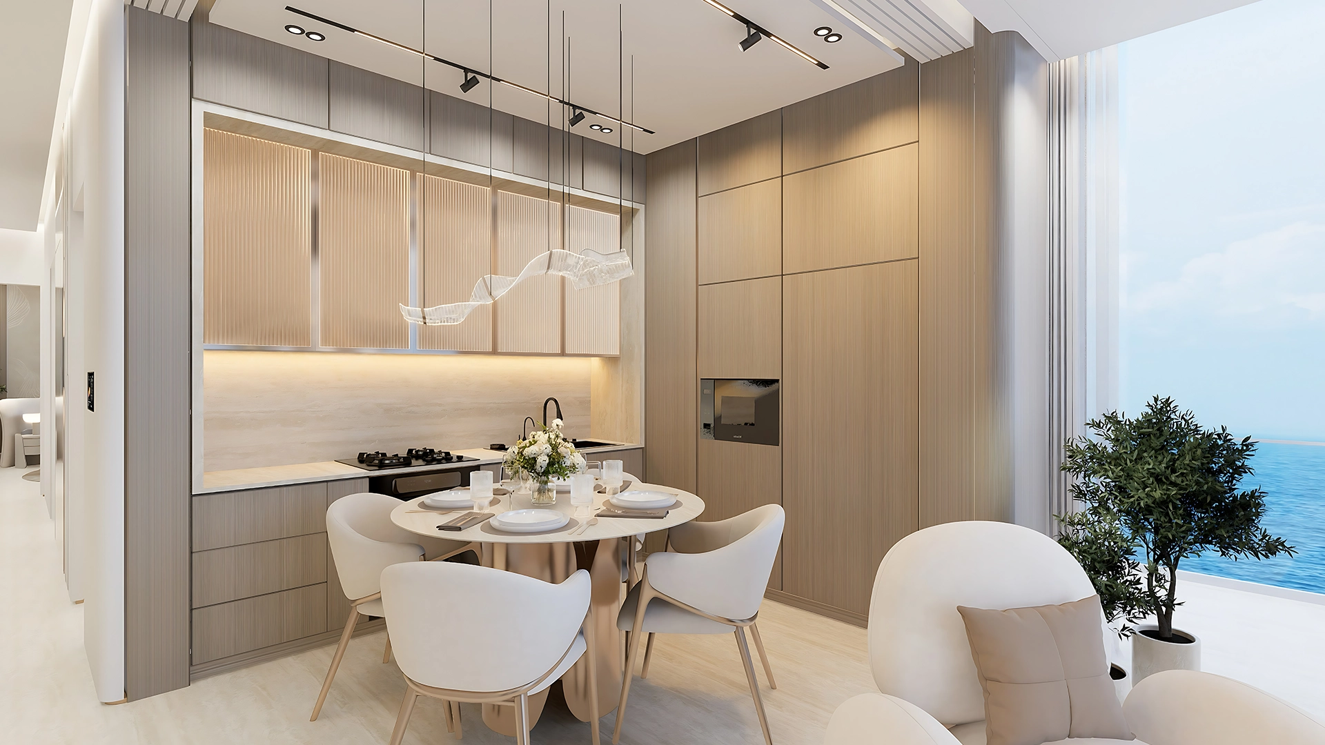 Furnished living and dining area, Breez by Danube (official Danube render)