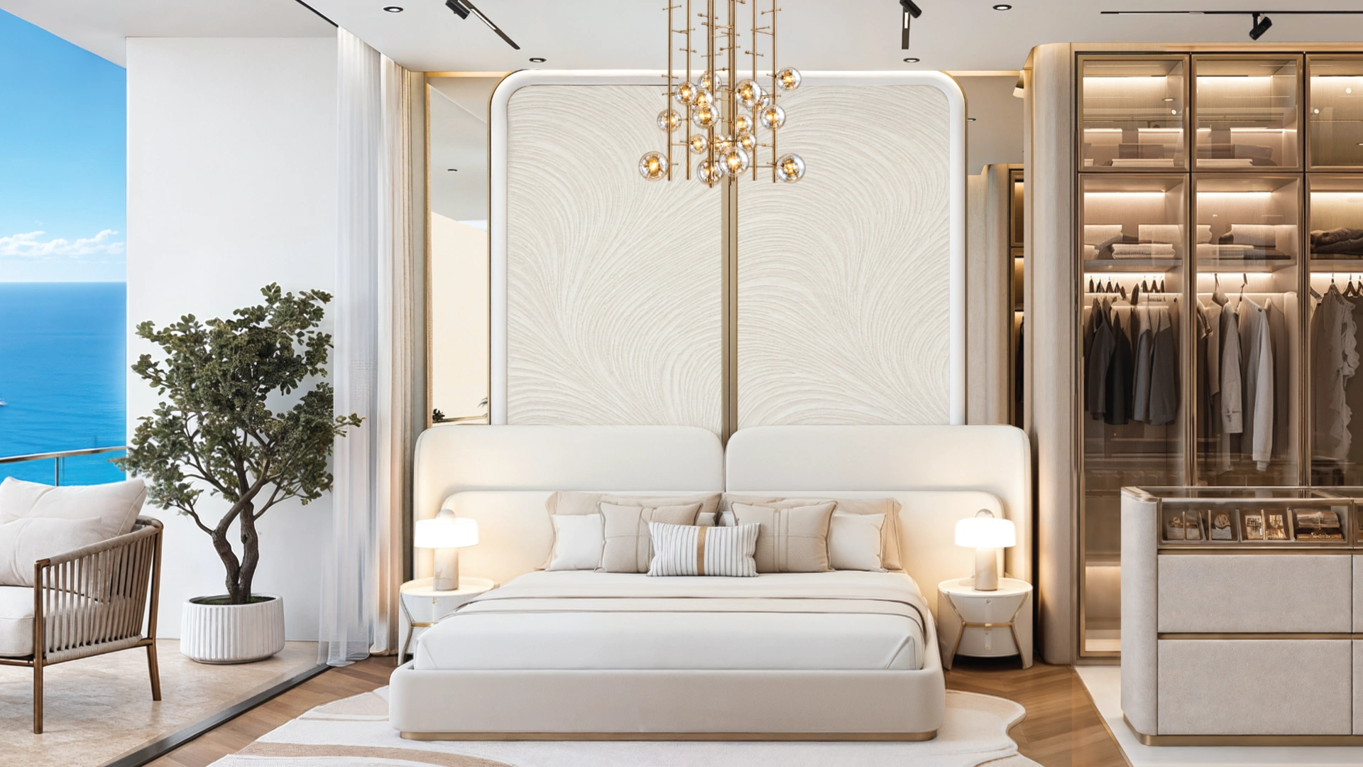 King's Suite fully furnished one-bedroom, Shahrukhz Residences (official Danube render)