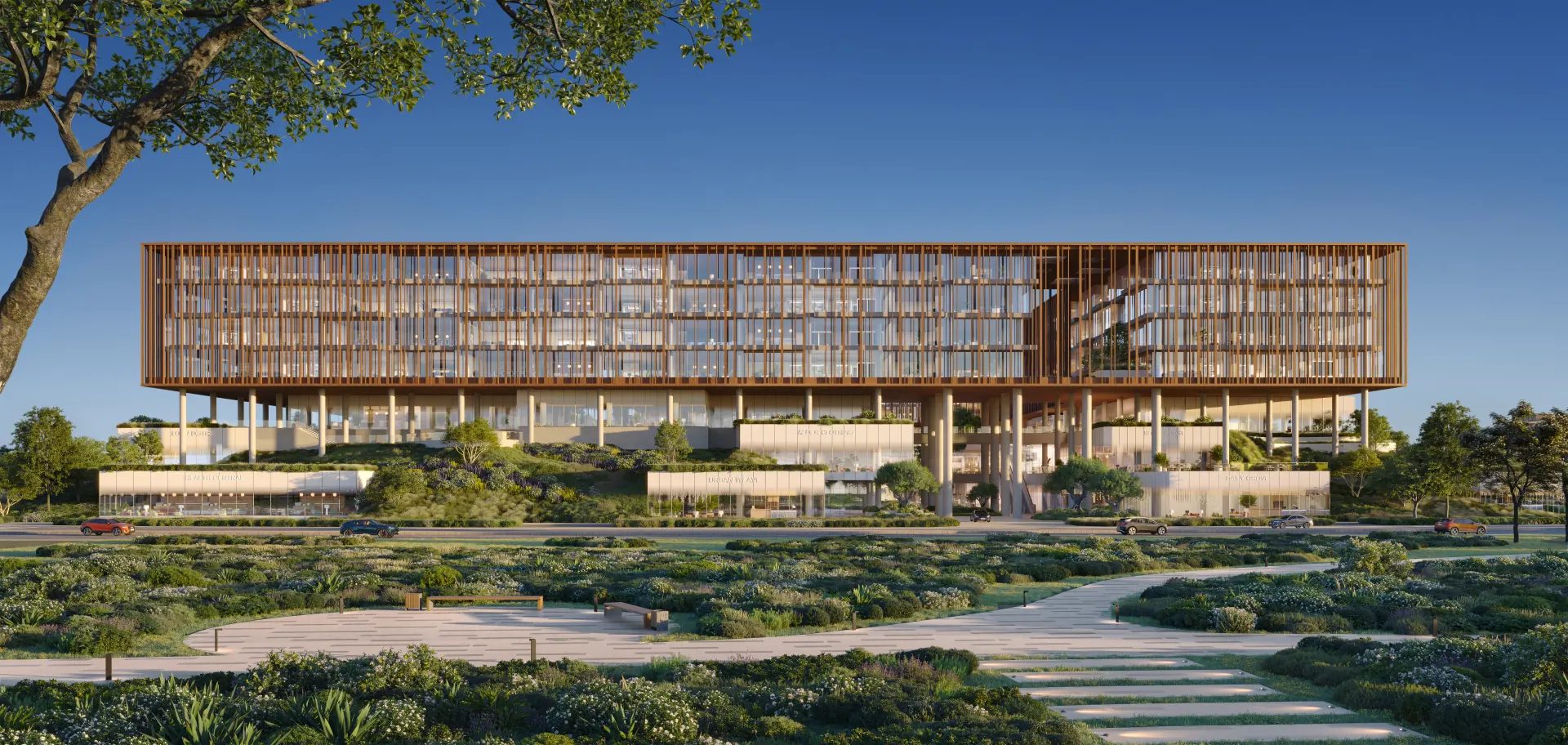 The Yards Plaza by BEYOND office facade (official BEYOND render)